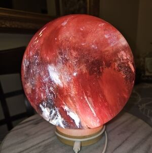 NWT 15.1 lb Red Smelting Quartz Sphere